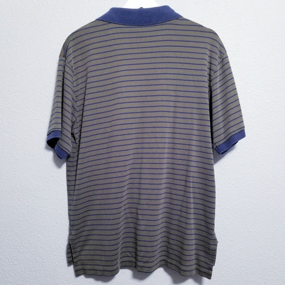 Vintage retro HUNT CLUB polo style stripe shirt MEDIUM - Picture 2 of 6